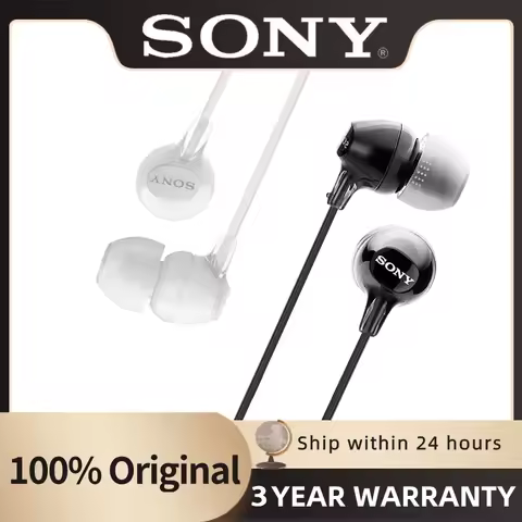 NEW Sony MDR-EX15AP Original Wired Earphones HiFi Stereo Noise Cancelling Gaming Music In-Ear Headse
