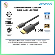 Vention Micro HDMI to HMDI 4K Cable Black 1.5M AGIBG