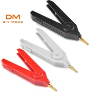 DIYMORE 1PC Alligator Clip 90mm Kelvin Copper Gold Plate Clip LCR Test Clip Grey/Black/Red For Preci