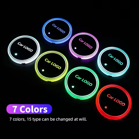 2Pcs Luminous Car Water Cup Coaster Holder USB Charging Led Atmosphere Light For LI Auto Lixiang L9 