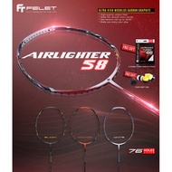 FELET Airlighter 58 Ultra Light Badminton Racket Free String & Grip 100% Original by FLEET