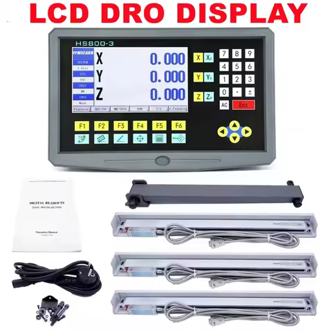 3 Axis LCD Dro Set Digital Readout System Display NTS 5μm Linear Scale Optical Ruler Line 50-1000mm