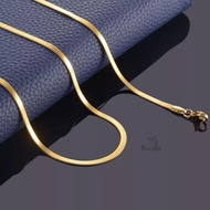 High Quality Flat Titanium Necklace for Men Gold SilverWanita KT1