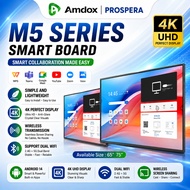Amdox M5 Series Display TV (65 / 75 Inch) + Heavy Duty Mobile Bracket Stand Smart Board 8GB Ram