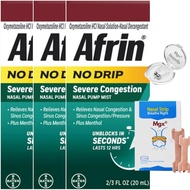 3-Pk Afrin®' 20ml Each - No Drip Severe Congestion 12 Hour Nasal Spray - Fast-Acting Relief for Bloc