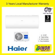 Haier 2.5 HP R32 Non-Inverter Series Triple Air Flow Air Conditioner Aircond HSU-25LPA21