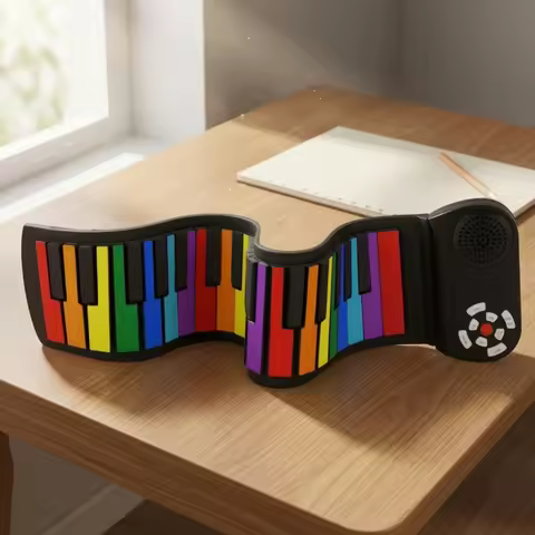 Roll-up Piano Keyboard Foldable 37-Key Keyboard Roll-up Piano Space-Saving Mini for Children, Travel