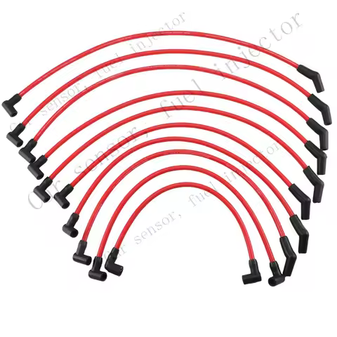 Q+ 1Set For Ford 289 302 351W Mustang F-150 Red Spark Plug Wires 4677-5559