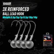 Kingdom Lead Head 20pcs Fishing Hooks 3.5g 5g 7g 8.5g 10g 14g Bullet Jig Head Hooks Worm Hooks Rigs 