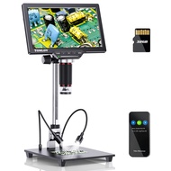 DM201 Pro HDMI Digital Microscope 1200X,10 Inch Stand Included, 7" LCD Digital Microscope,16MP Coin