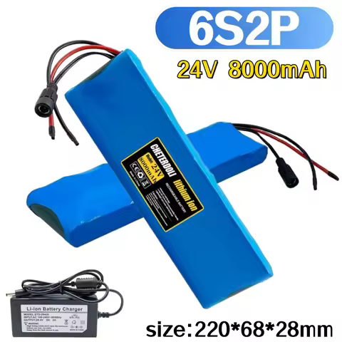 8000mAh 18650 6S2P Li-ion rechargeable battery pack 24V suitable for battery replacement of 29.4V el