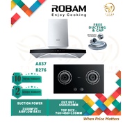 ROBAM CXW-200-A837 BLDC INVERTER COOKER HOOD COMBO PACKAGE WITH B276 / B272 GLASS GAS HOB