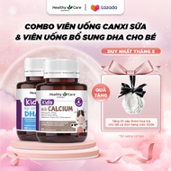Combo Viên Uống Canxi Sữa Healthy Care Kids Milk Calcium 60 Viên & Viên Uống Bổ Sung Dưỡng Chất Heal