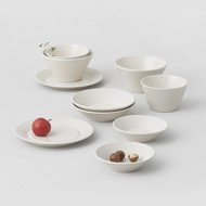 韓國LENANSE HYGGE 韓國製陶瓷雙人碗盤10件組-/ 奶油白