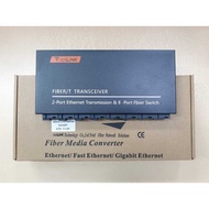 Converter 8 port FO 100mbps + 2 port Lan Gigabit