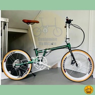 Fnhon Gust 22” • 9 Gears Shimano • Litepro Aero • Schwalbe One • Foldable Folding Foldie Fold Bike Bicycle • 20” inches 451 • British Green Retro • Crius Velocity Master Blast Tornado Dahon Tern • Customise My Bicycle •