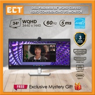 Dell P3424WEB 34" WQHD 3440 x 1440 Curved Video Conferencing IPS Monitor with 2K QHD Webcam and Dual