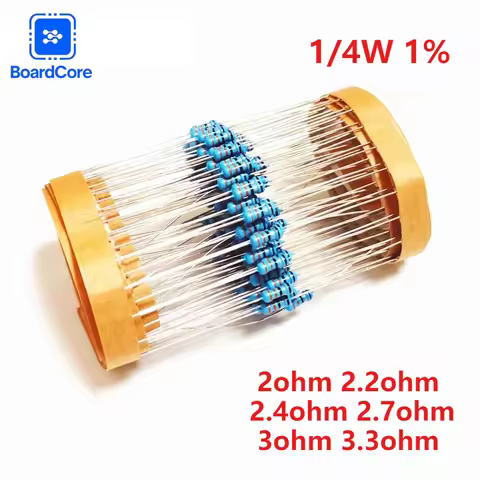 100/120PCS 1/4W 1% Metal Film Resistor Kit 2-3.3Ω 2/2.2/2.4/2.7/3/3.3ohm 6 Types Airbag Repair Resis