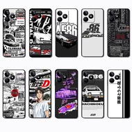 for Realme C51S C67 C68 C63 C61 P1 Note 50 AE 86 Business Black Border TPU Case | Low-Key & Elegant 