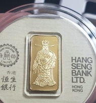 10g 恒生銀行 財神 金條 金牌 （不是 周大福 周生生 六福）