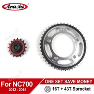 Arashi 520 Chain Front 16T Rear 43T Motorcycle Rubber Cushioned Front Sprocket For HONDA CT700 CT700
