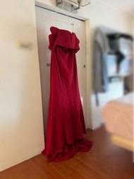 僅文定儀式穿過一次！[非淘寶貨]輕婚紗Caspia Lili一字領魚尾紅色小禮服(Mila)