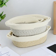 Rope Storage Baskets Set of 3 Organizer Woven Basket-Portable Cotton Bins for Clothes, Beddings