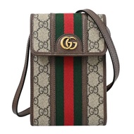 GUCCI 625757 Ophidia 經典GG LOGO印花斜背手機包.駝棕