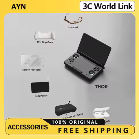 AYN THOR Dual Screen Flip Up Handheld Device Gaming Accessories Protective Case Storage Bag Lanyard 