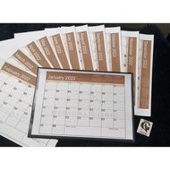 Desk/Table Planner Calendar 2024 (Monthly) A4 Size - 8.3x11.7 inches PART 1 OF 2 Adjustable Months