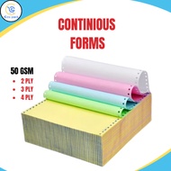 2ply, 3ply, 4ply Carbonless Continuous Computer Form 9.5X11inches | 9.5 x 5.5 inches Colored