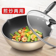 [SG Seller][Frying and Frying]Wok Pan Non-Stick Pan Thickened Wok Cookware Induction Cooker Home Gas Stove Universal