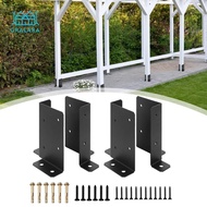 Gralara 4Pcs Adjustable Post Base Brackets Metal Half Column, Fit 2x4 4x4 6x6 Posts, Hardware for Ma