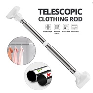 Telescopic Clothing Rod Punch-free Adjustable Shower Curtain Rods And Accessories Extendable Stainless Steel