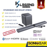 SonicGear StudioBar 3000/6000/9000 Dolby Atmos 5.1.2 / 7.1.4 / 7.2.4 ch Soundbar with Wireless Subwo