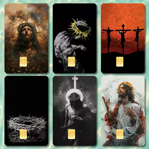 Jesus Christianity Stickers Cartoon Credit Card Visa Debit Bank Charge Card Bus Metro Waterproof Sti