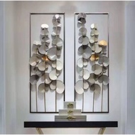 PAIRING COIN WALL DECO 95cm X 31cm METAL IRON NORDIC STYLE