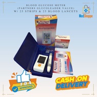 Blood Glucose Meter (partners glucoleader value) w/ 25 strips & 25 blood lancets