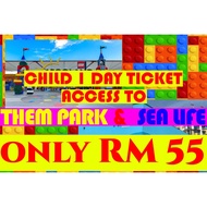 LEGOLAND CHILD 1 DAY TICKET ACCES TO LEGOLAND THEM PARK AND SEA LIFE ONLY RM55