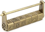 Generic Padlock, Combination Padlock with Chinese Characters Classical Zinc Escape Room Locks for De