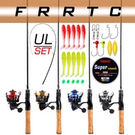 FRRTC Fishing Set 168/180cm UL Spinning Fishing Rod High Speed Reel Fishing Combo for Freshwater Fis