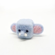 方塊動物園 -水藍色大象 羊毛氈 鑰匙圈、吊飾、擺飾