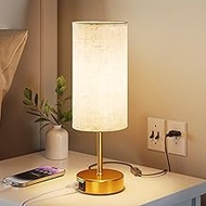 Bedside Lamp with Charging Function via USB-A and USB-C Ports, Reading Lamp, Desk Lamp, Bedside Lamp
