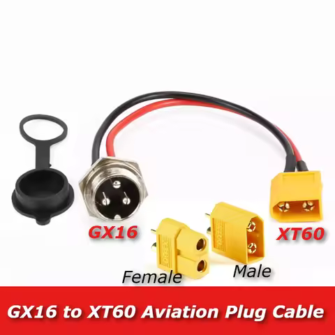 GX16 3Pin to XT60 Male/Female Aviation Plug Charging Connector for ZERO8X/10X/11X Electric Scooter S