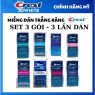 Set of 3 Packs of Genuine American Crest 3D White Teeth Whitening Strips