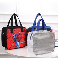 Spiderman Lunch Bag Cartoon Anime Cute School Student Children Lunch Box Insulation Bag Large Waterproof Portable Lunch Box Bag