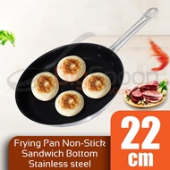 Frying Pan Non-Stick Sandwich Bottom Stainless Steel - 22cm