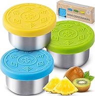 Everusely Condiment Cups - 3 Pack, 1.7 oz / 50 ml, Summer, Stainless Steel - Condiment Containers wi