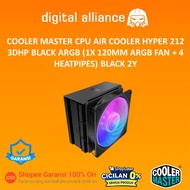 COOLER MASTER CPU AIR COOLER HYPER 212 3DHP BLACK ARGB (1X 120MM ARGB FAN + 4 HEATPIPES) BLACK 2Y