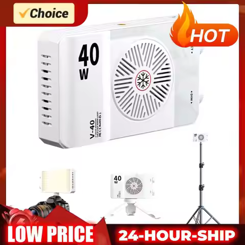 40W LED Camera Light 2800K-9000K Photography Lighting 4400mAh Rechargeable Portable Light Panel for 